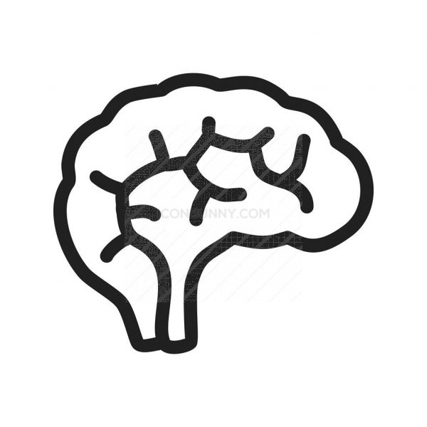 600x600 Brain Line Icon