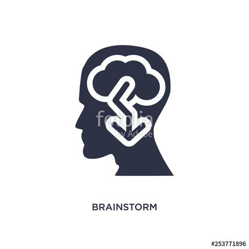 500x500 Brainstorm Icon On White Background Simple Element Illustration