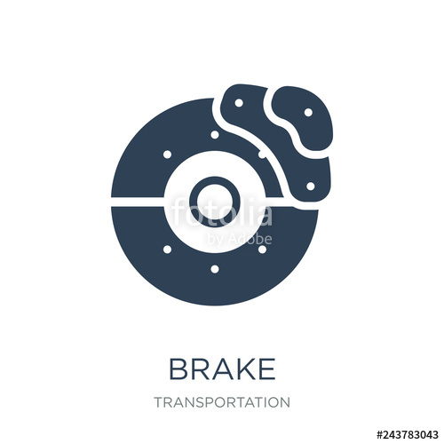 500x500 Brake Icon Vector On White Background, Brake Trendy Filled Icons