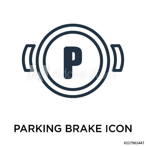 500x500 Parking Brake Icon Isolated On White Background Simple