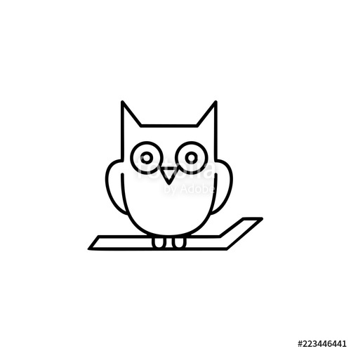 500x500 Owl On The Branch Icon Simple Outline Vector Of Halloween For Ui