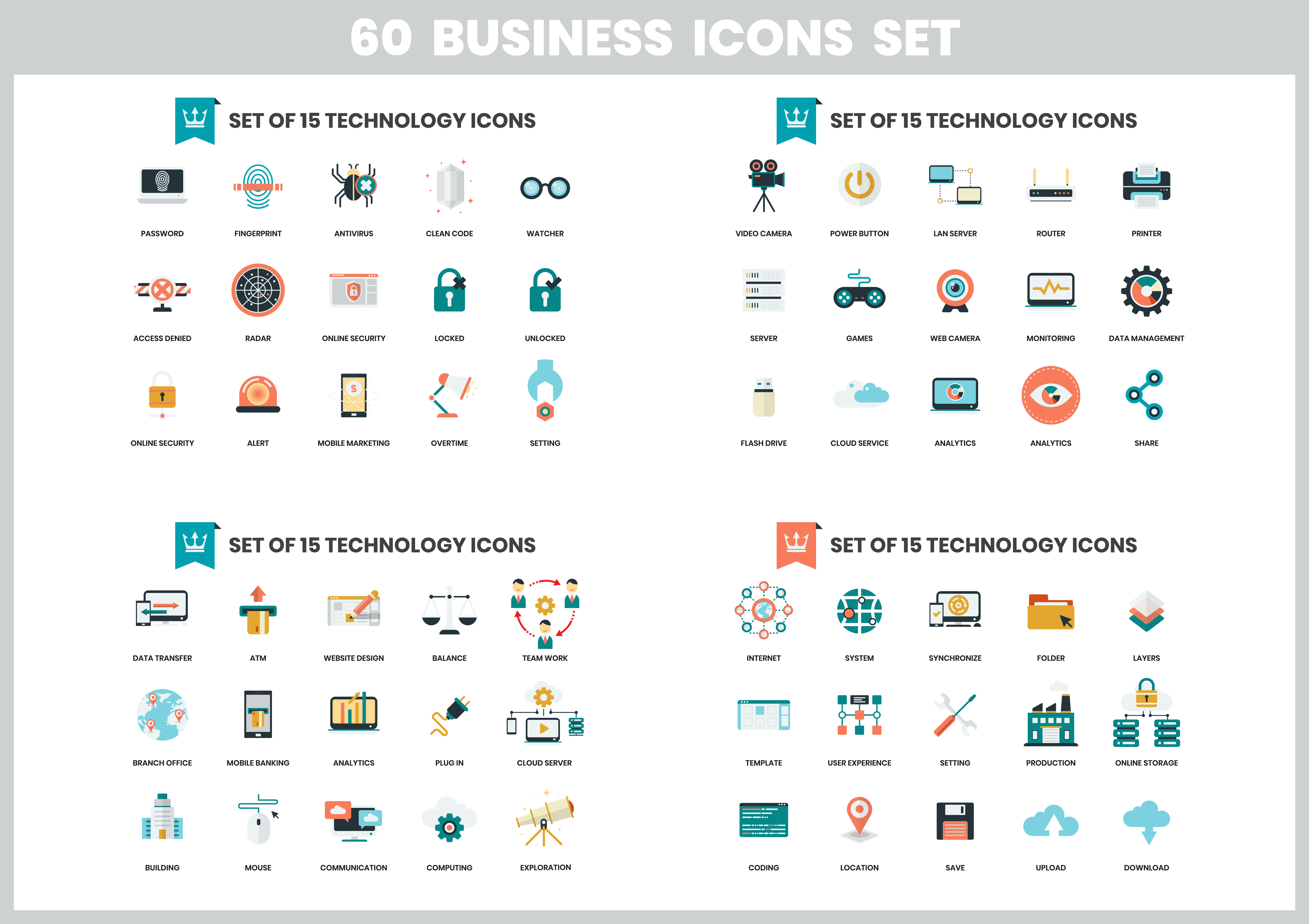 6623x4678 Business Icons Set