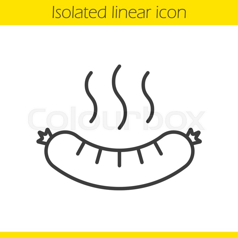 800x800 Hot Sausage Linear Icon Bratwurst Stock Vector Colourbox