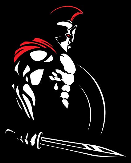 425x526 Strong Brave Valiant Trojan Warrior Shadow Cartoon