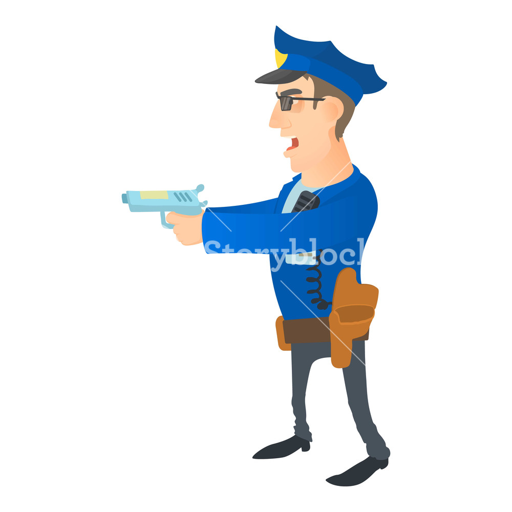 1000x1000 Brave Policeman Icon Cartoon Illustration Of Brave Policeman Icon