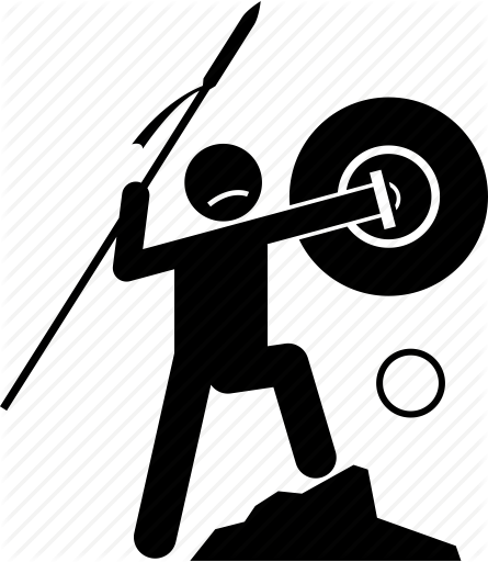 445x512 Brave, Brave Heart, Courage, Courageous, Fighter, Shield, Spear Icon