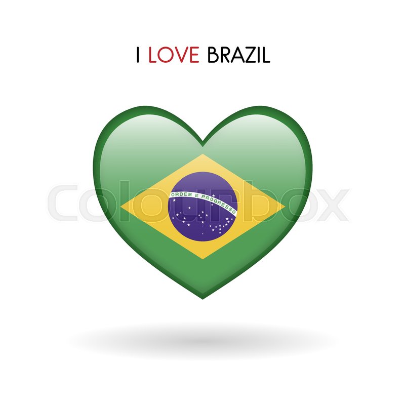 800x800 Love Brazil Symbol Flag Heart Glossy Stock Vector Colourbox