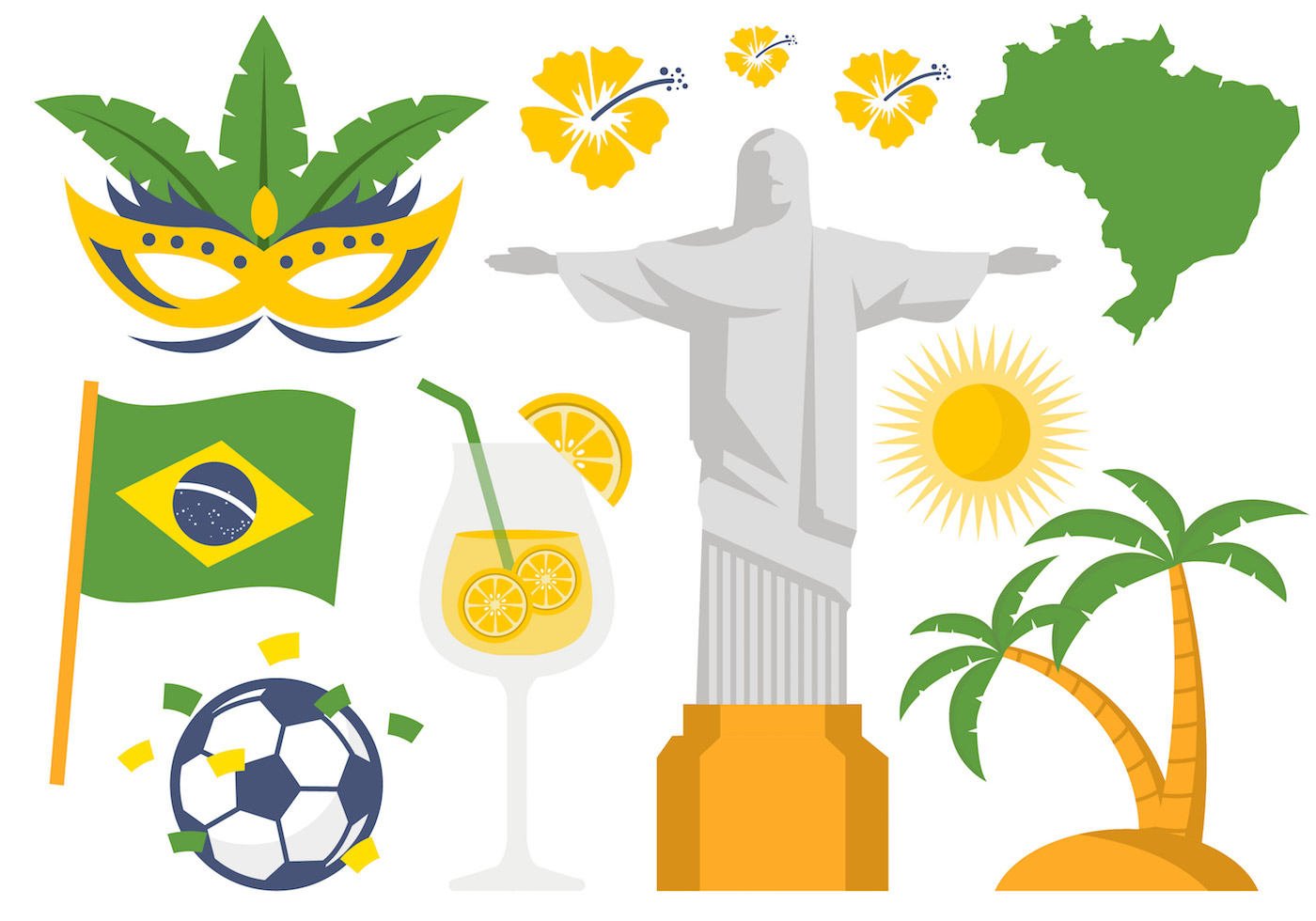 1400x980 Brazil Free Vector Art