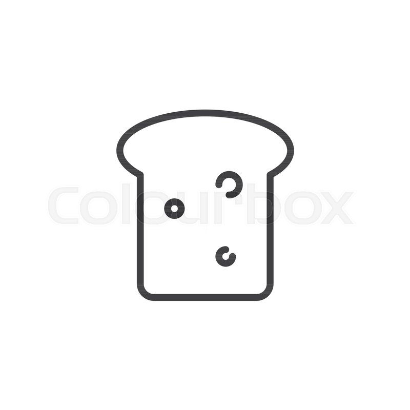 800x800 Bread Slice Outline Icon Linear Style Stock Vector Colourbox