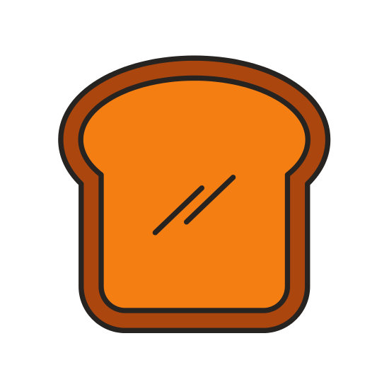 550x550 Delicious Bread Slice Isolated Icon