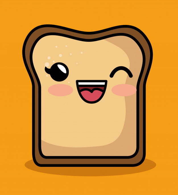 626x686 Kawaii Cute Breakfast Bread Slice Icon Vector Premium Download