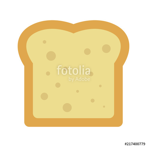 500x500 Simple, Flat Slice Of Bread Icon Isolated On White Stock Image