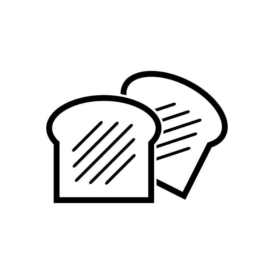 900x900 Toast Crisp Bread Slice Vector Icon Drawing
