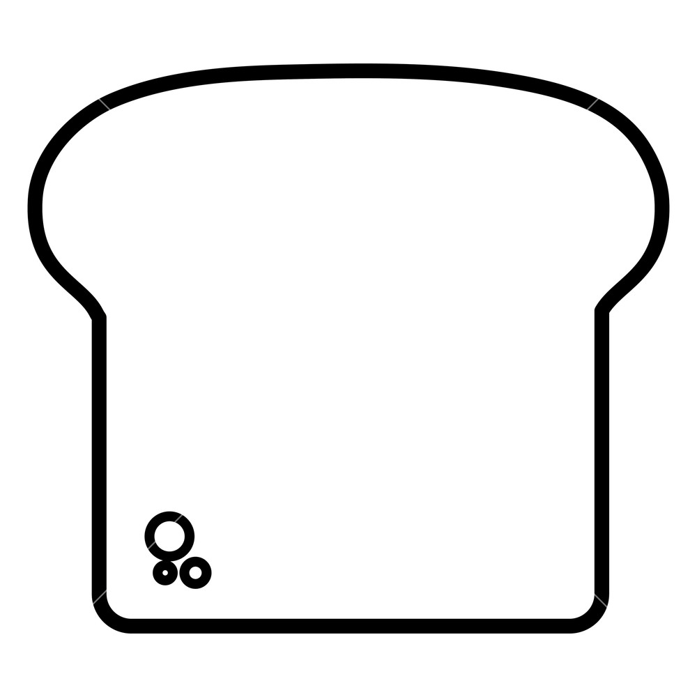1000x1000 Bread Slice Icon Over White Background, Vector Illustration