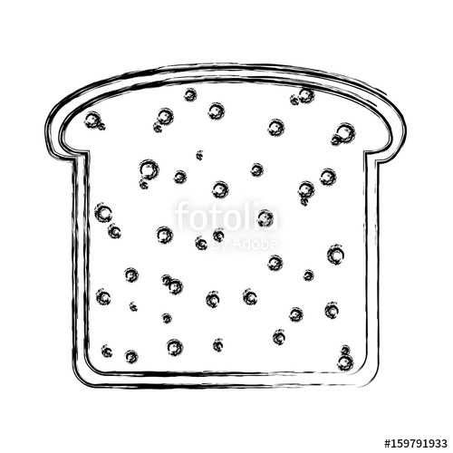 500x500 Bread Slice Icon Over White Background Vector Illustration Stock