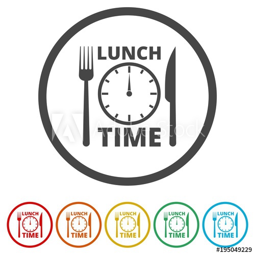 500x500 Time For Lunch, Flat Lunch Time Icon, Colors Included