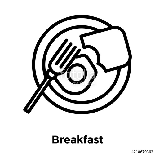 500x500 Breakfast Icon Isolated On White Background Modern And Editable