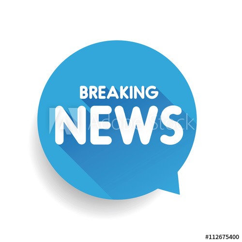 500x500 Breaking News Icon Label Vector