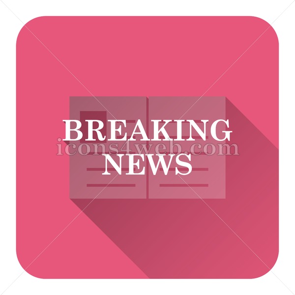 600x600 Breaking News Flat Icon With Long Shadow Vector