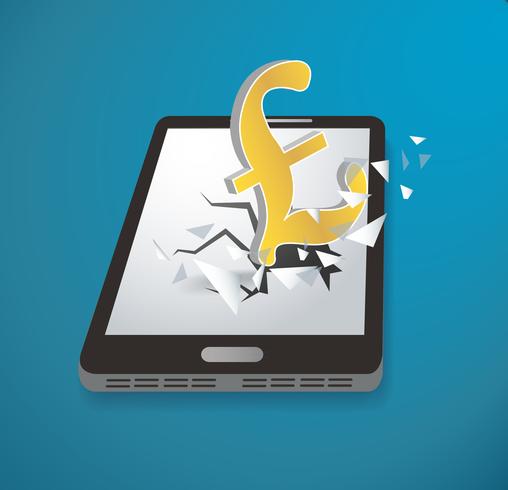 508x490 British Pound Icon Breakthrough Screen Smartphone Vector