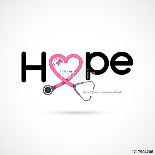 500x500 Hope Typographical Hope Word Icon Breast Cancer October Awareness