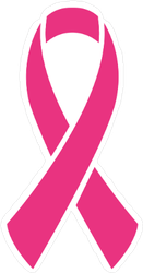 131x250 Pink Ribbon Breast Cancer Icon Sticker