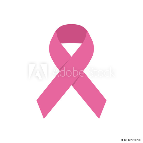 500x500 Pink Ribbon Icon, Breast Cancer Awareness Symbol