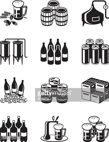 365x475 Beer And Brewery Icon Set Stock Vectors