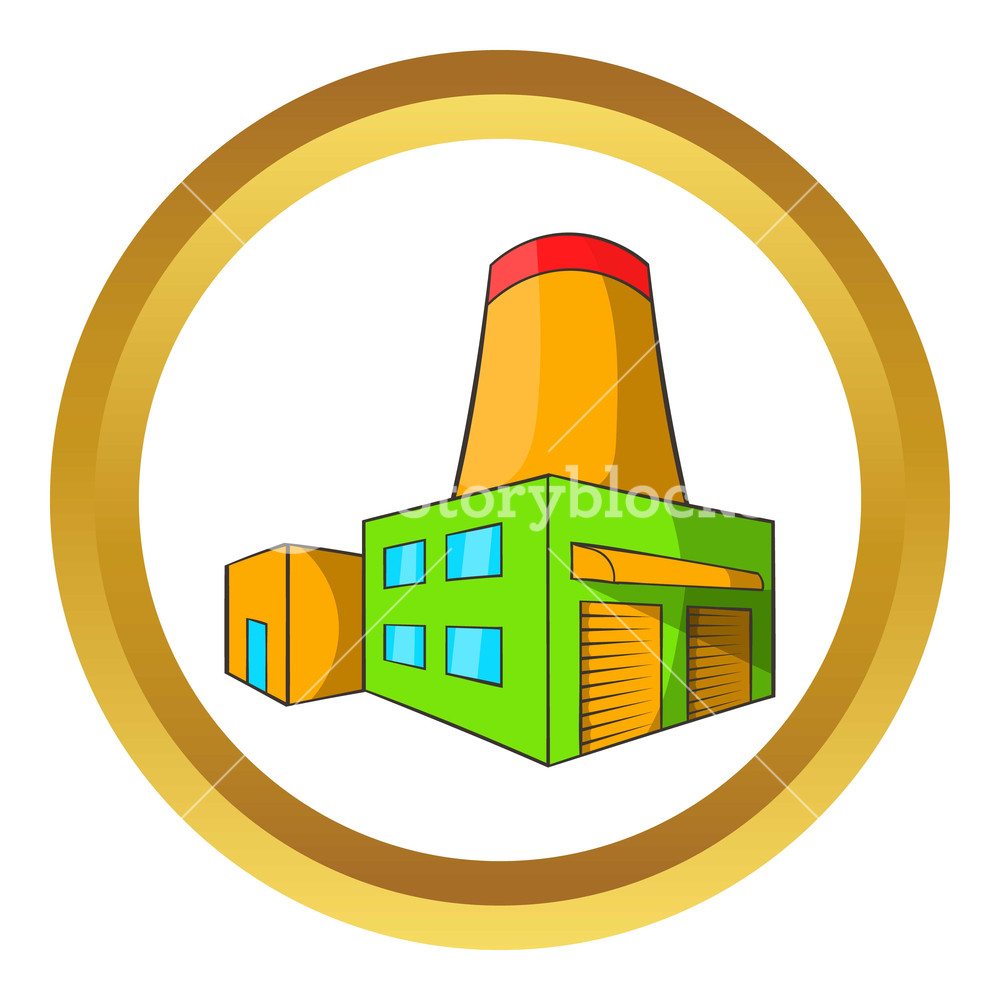 1000x1000 Brewery Icon In Golden Circle, Cartoon Style Isolated On White