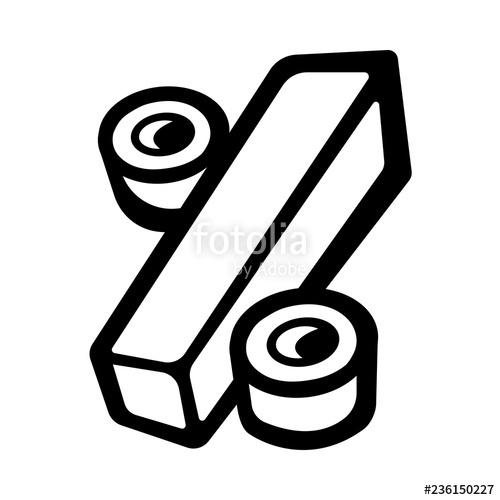 500x500 Percent Symbol Math Icon, Percentage Graphic Stock Image