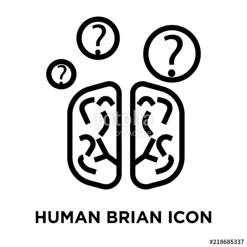 500x500 Human Brian Icon On White Background Modern Icons Vector