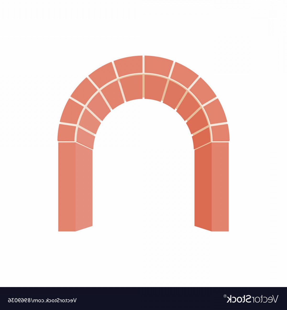 1200x1296 Arch Of Red Brick Icon Cartoon Style Vector Wallkeeper
