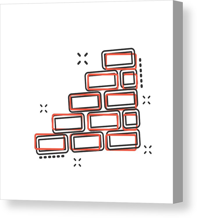 677x750 Vector Cartoon Wall Brick Icon In Comic Style Wall Sign