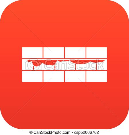 450x470 Brick Wall Icon Digital Red For Any Design Isolated On White