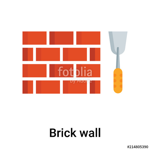 500x500 Brick Wall Icon Vector Sign And Symbol Isolated On White