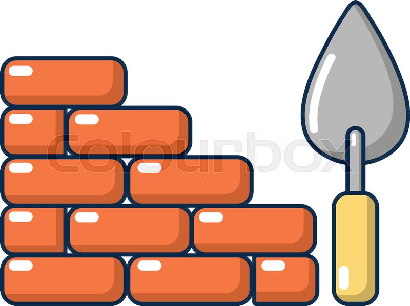 800x598 Brick Wall Icon Cartoon Illustration Stock Vector Colourbox