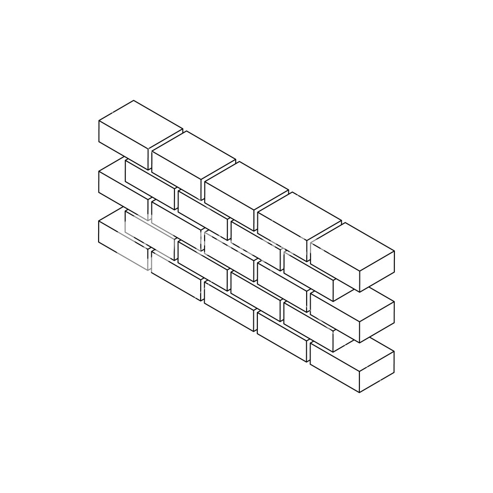 1000x1000 Part Of Brick Wall Icon In Isometric Style On A White