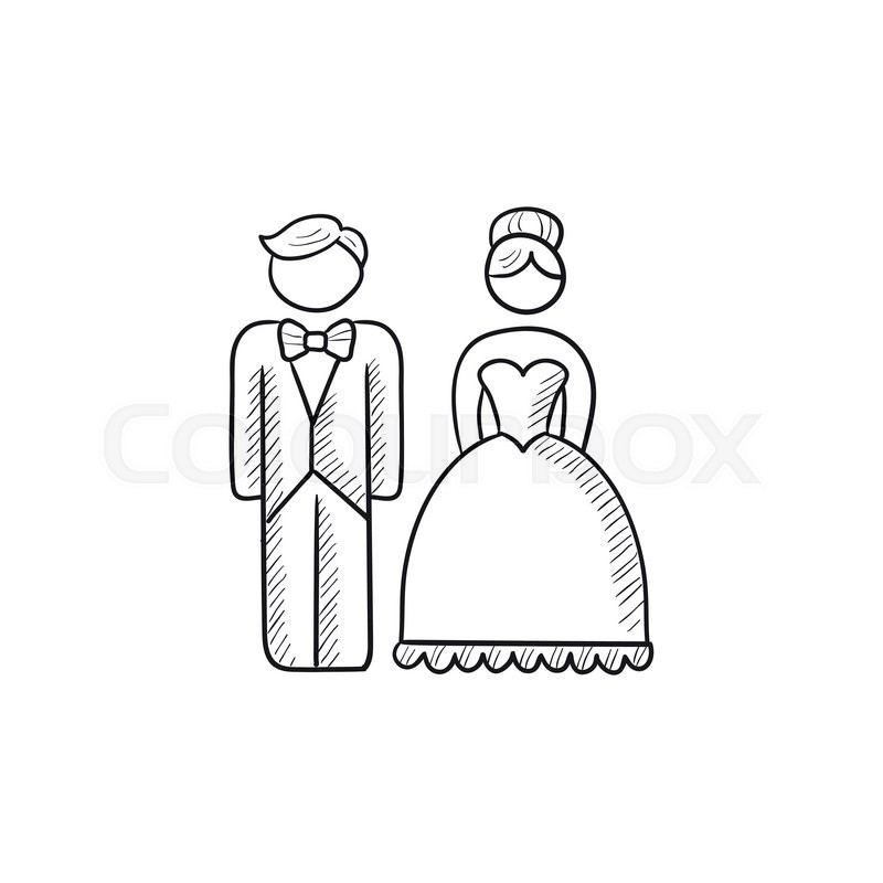 800x800 Bride And Groom Vector Sketch Icon Stock Vector Colourbox