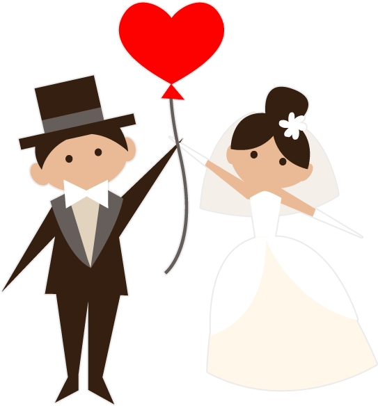 543x584 Animated Brides Grooms Wedding Party Stickers Messages