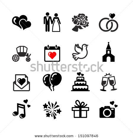 449x470 Web Icons Set Wedding, Bride And Groom, Love, Celebration