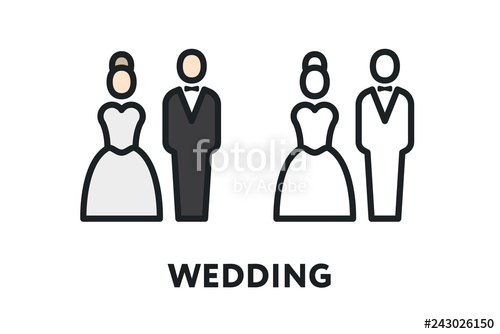 500x334 Wedding Marriage Bride And Groom Wife And Husband Vector Flat
