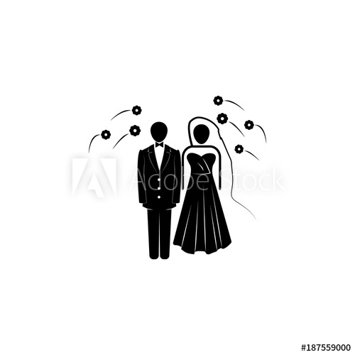 500x500 Bride And Groom Icon Lovers Icon Wedding Element Icon Premium