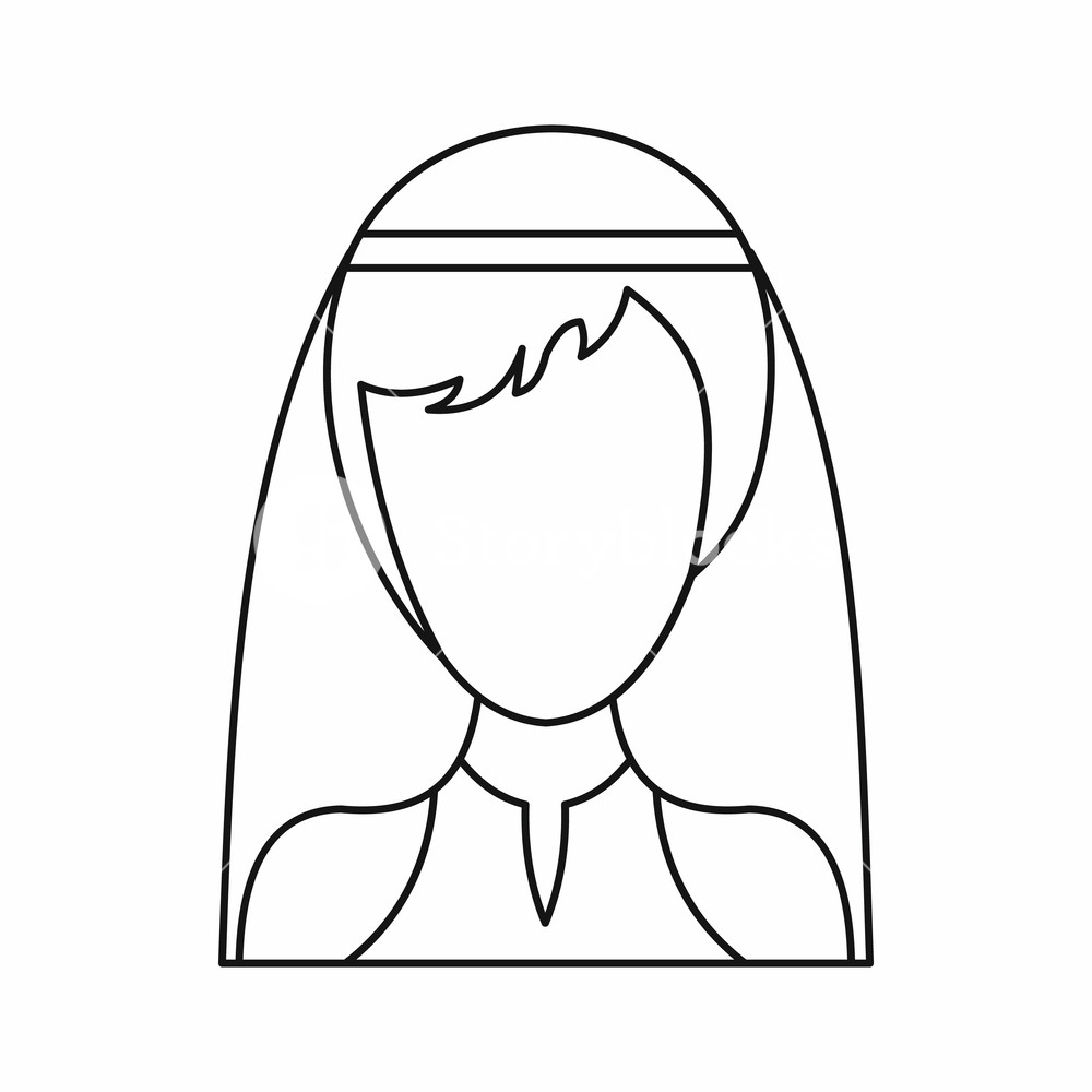 1000x1000 Beautiful Bride Icon In Outline Style Isolated On White Background