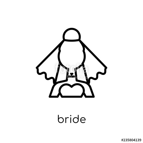 500x500 Bride Icon From Wedding And Love Collection Stock Image