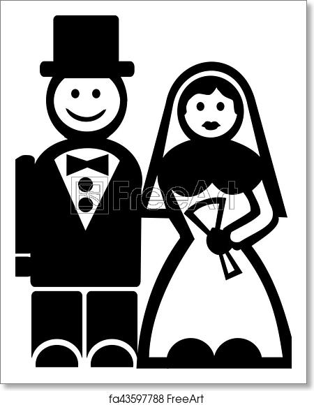 450x580 Free Art Print Of Cute Groom And Bride Icon Freeart