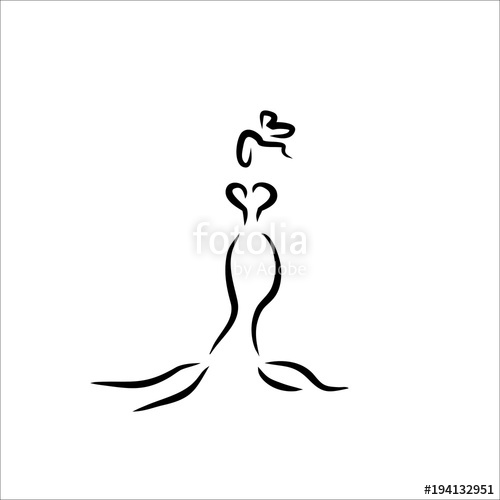 500x500 Bride Icon Vector Lines Illustration Stock Image And Royalty Free