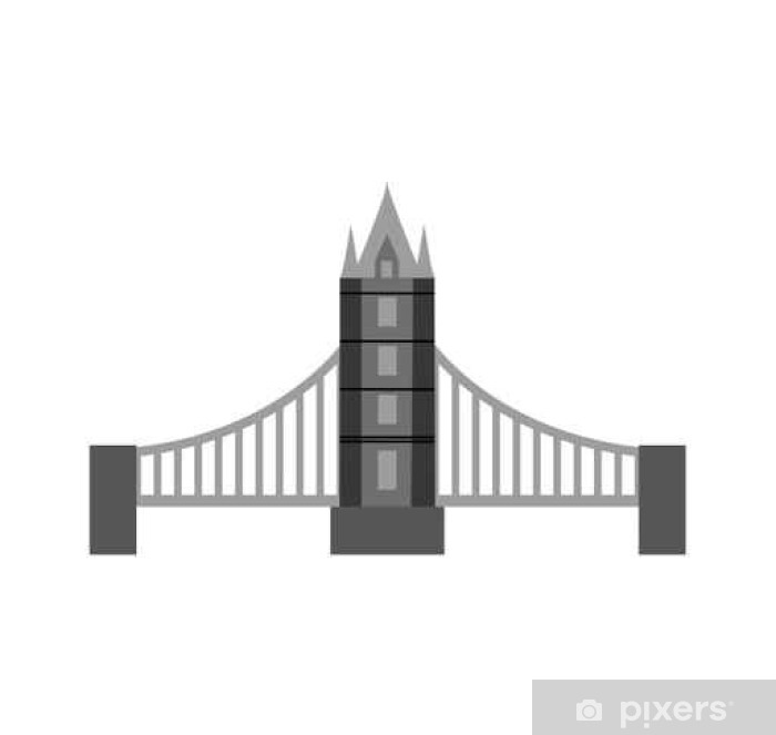 700x663 Classic British Bridge Icon Vector Illustration Design Poster