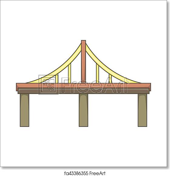 561x581 Free Art Print Of Steel Bridge Icon, Cartoon Style Steel Bridge