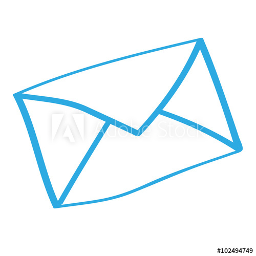 500x500 Handgezeichnetes Brief Icon In Blau
