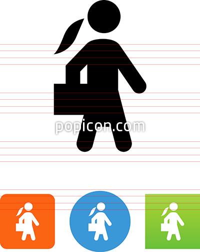 400x503 Business Woman With Briefcase Icon